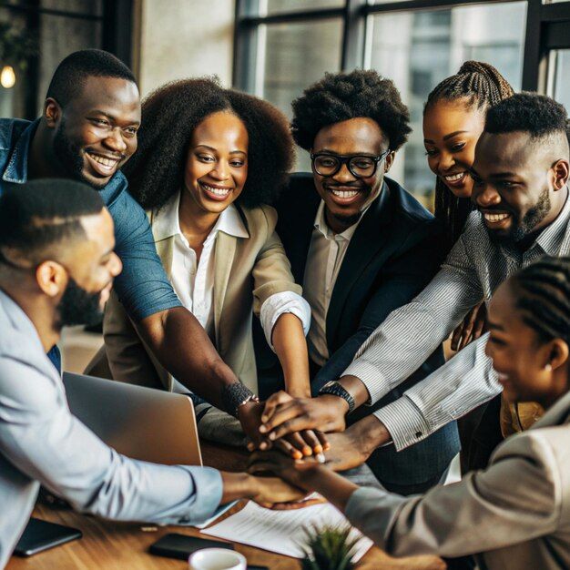 black people team premium ai generated image